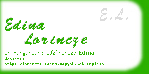 edina lorincze business card